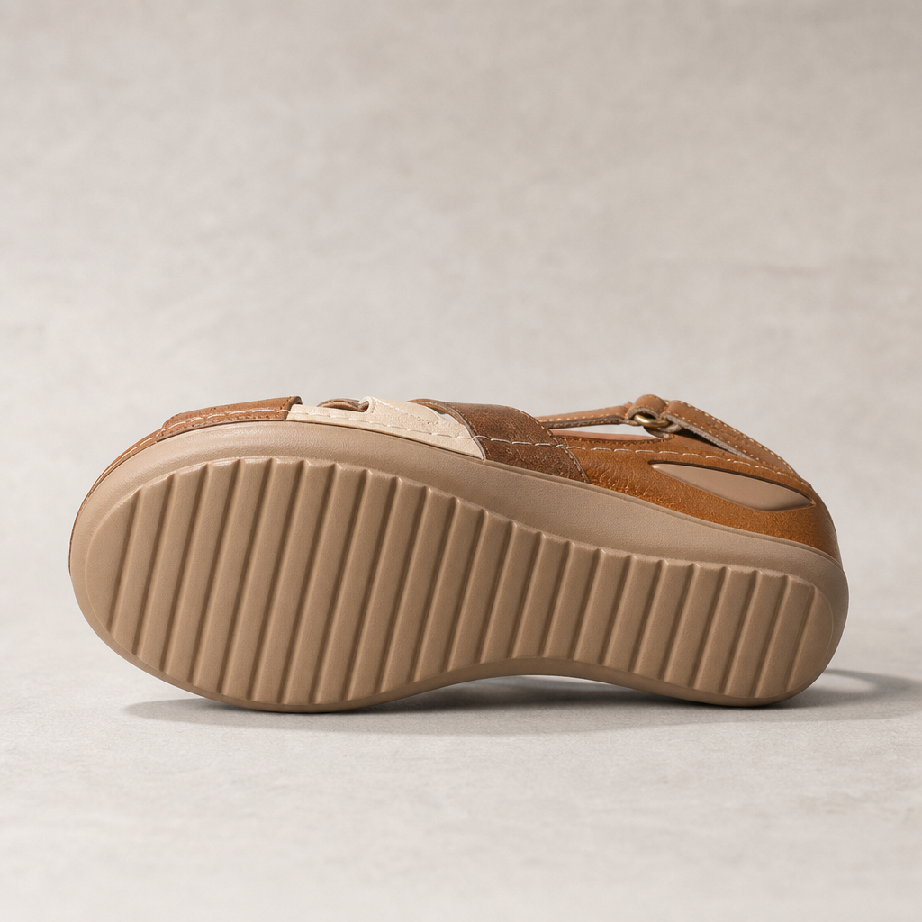 Montalcino Closed Toe Crisscross Wedge Sandal