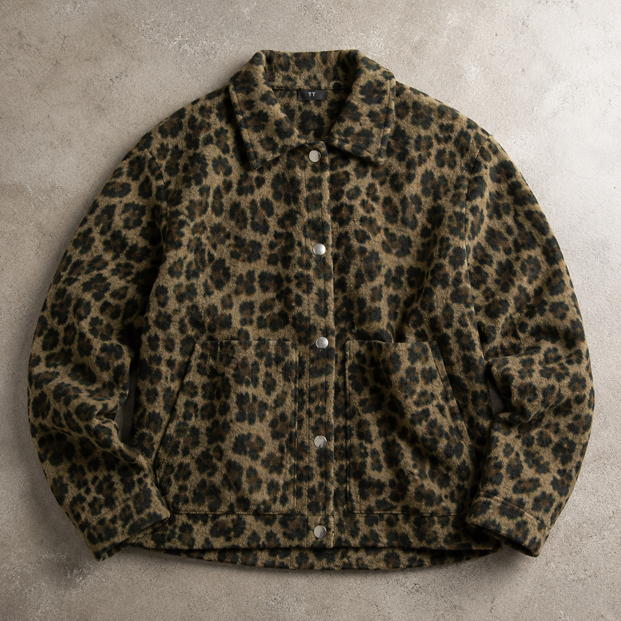 Barolo Leopard Print Snap Front Jacket
