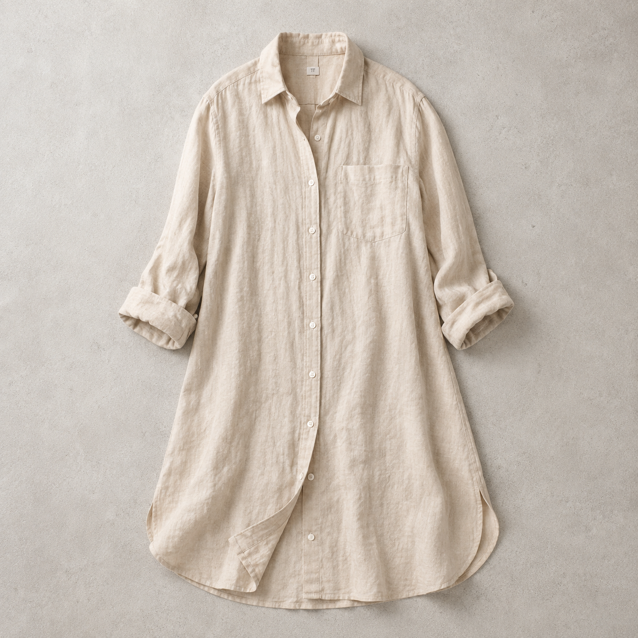 Cherasco Cotton Linen Button Front Shirt Dress