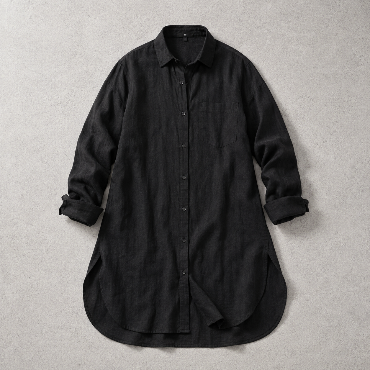 Cherasco Cotton Linen Button Front Shirt Dress
