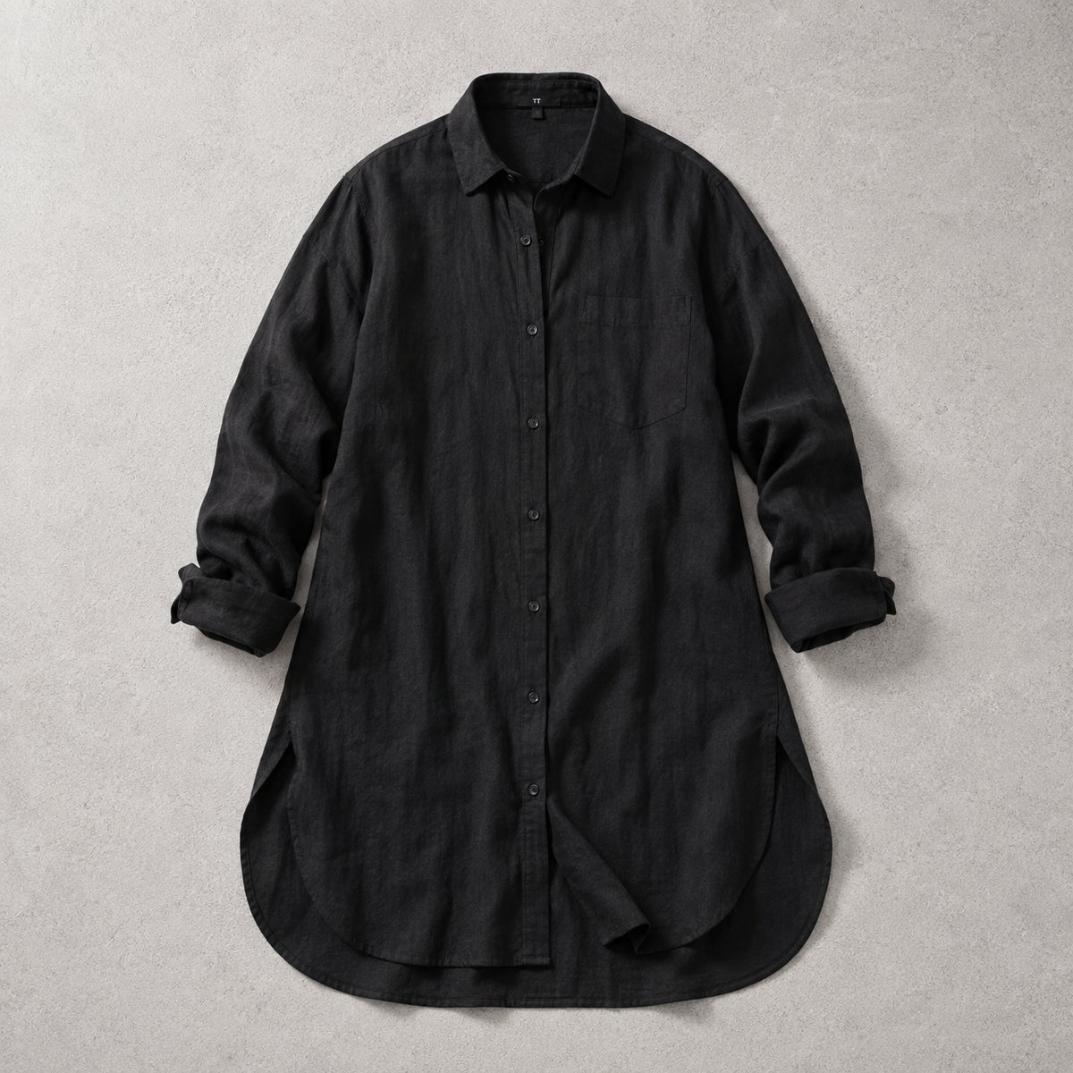 Cherasco Cotton Linen Button Front Shirt Dress