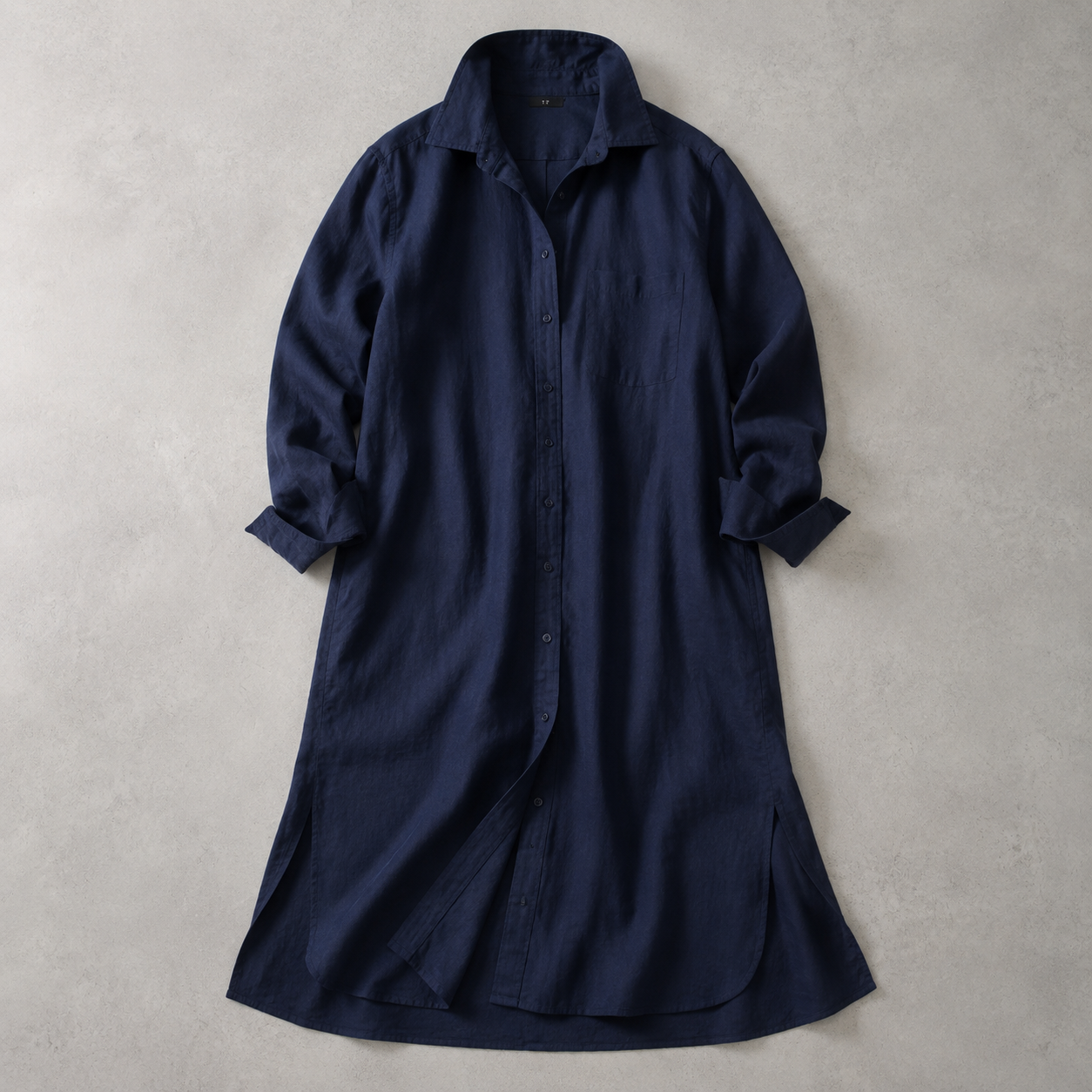 Cherasco Cotton Linen Button Front Shirt Dress