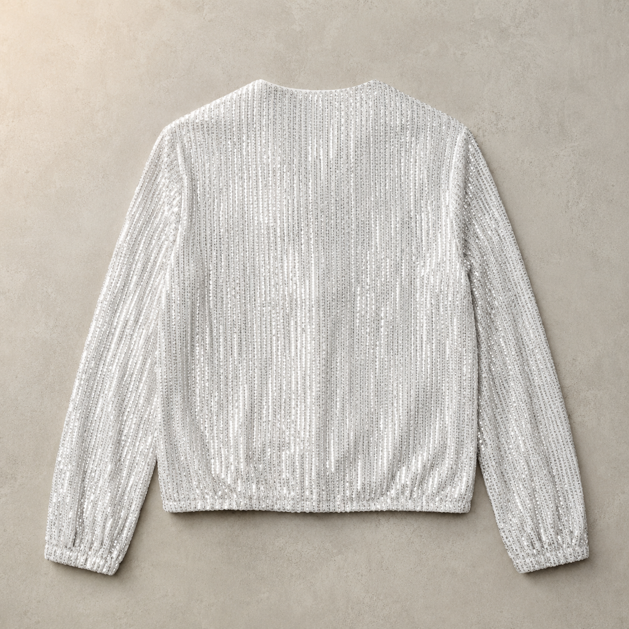 Saluzzo Sequin Zip Front Bomber Jacket