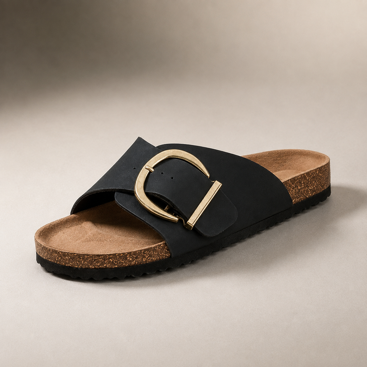 Alghero Wide Strap Buckle Slide Sandal