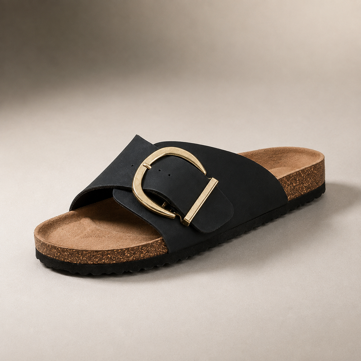 Alghero Wide Strap Buckle Slide Sandal