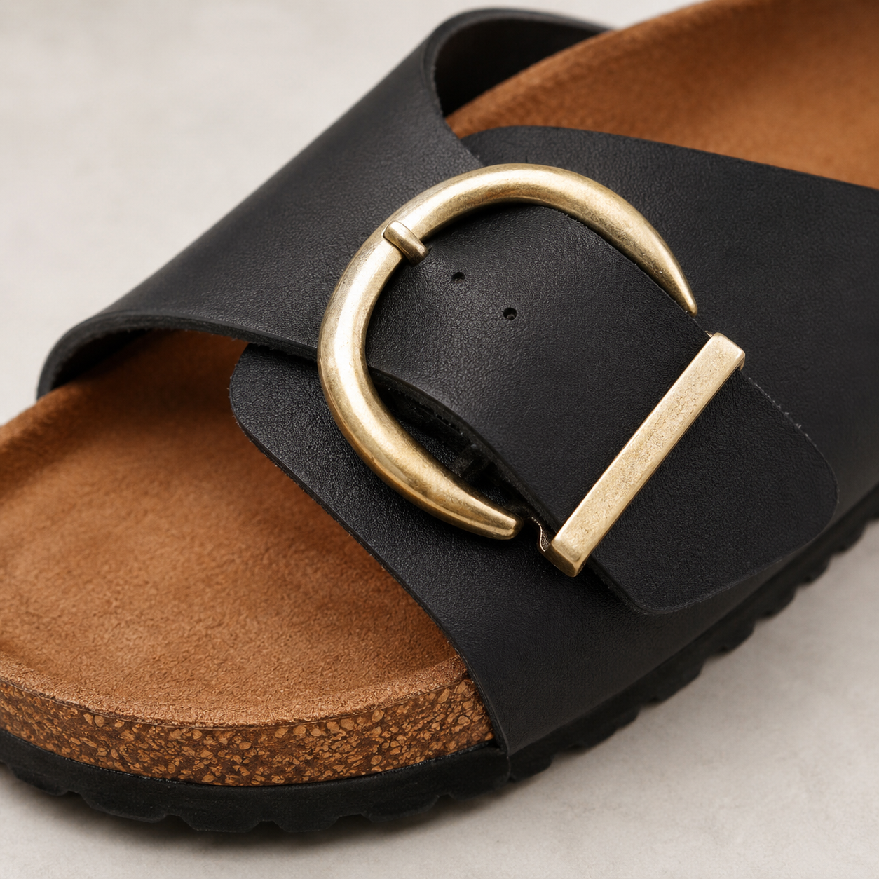Alghero Wide Strap Buckle Slide Sandal