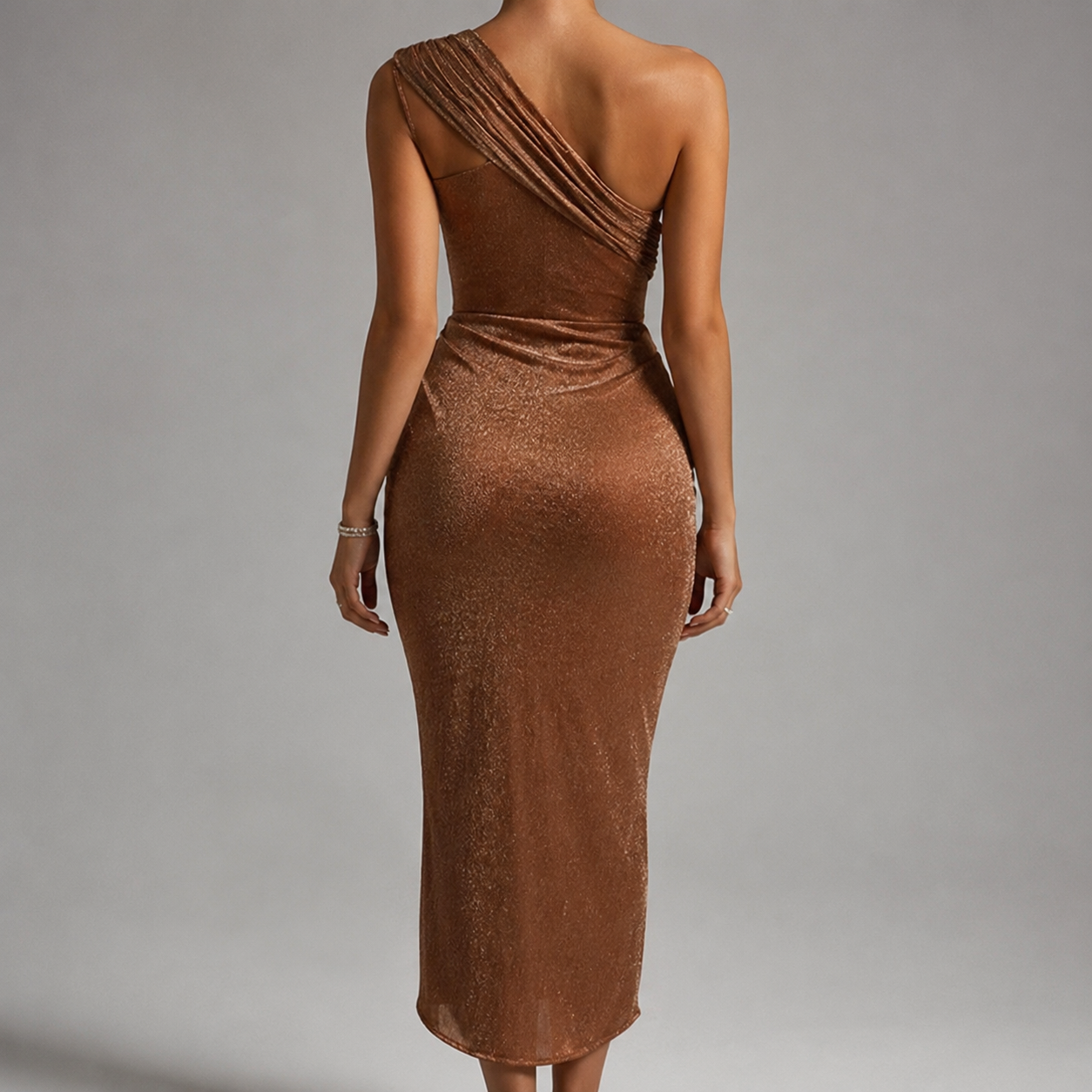 Bosa One Shoulder Draped Corset Evening Dress