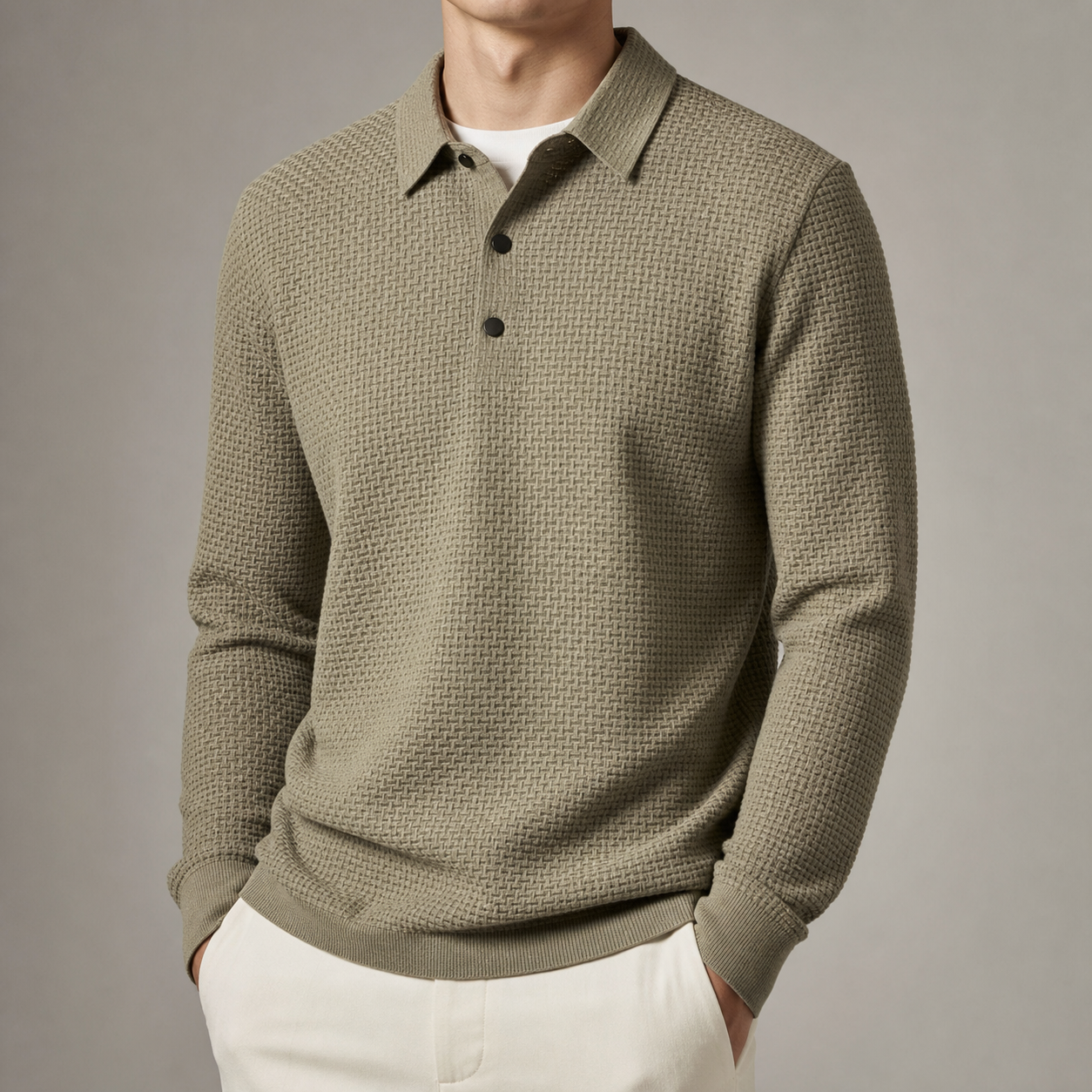 Oristano Textured Knit Polo Shirt