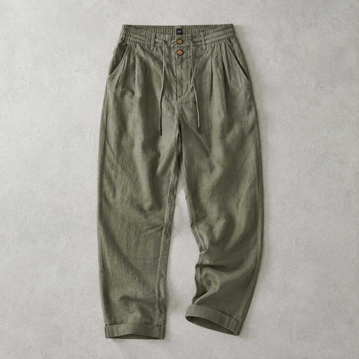 Scicli Drawstring Straight Leg Linen Trousers