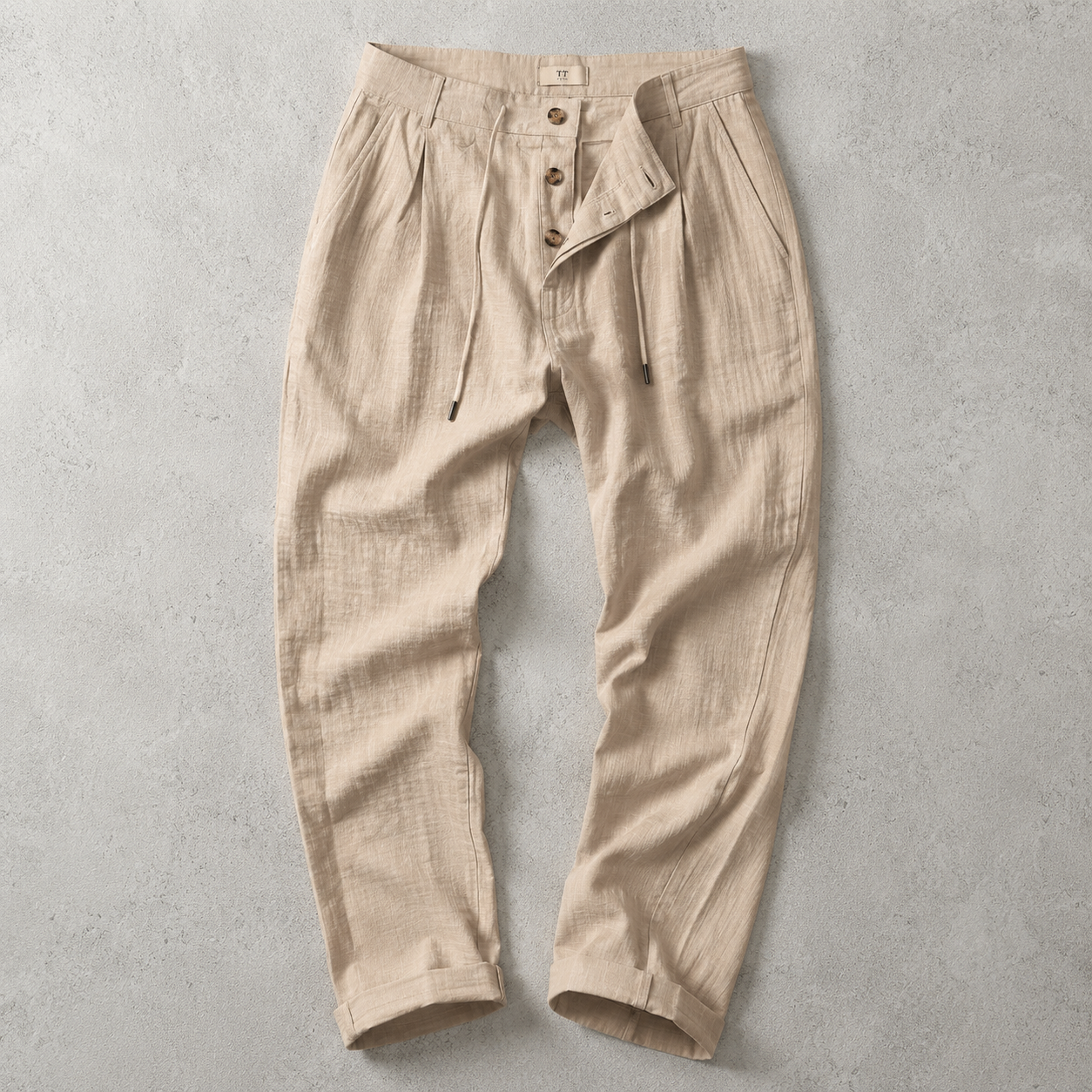 Scicli Drawstring Straight Leg Linen Trousers