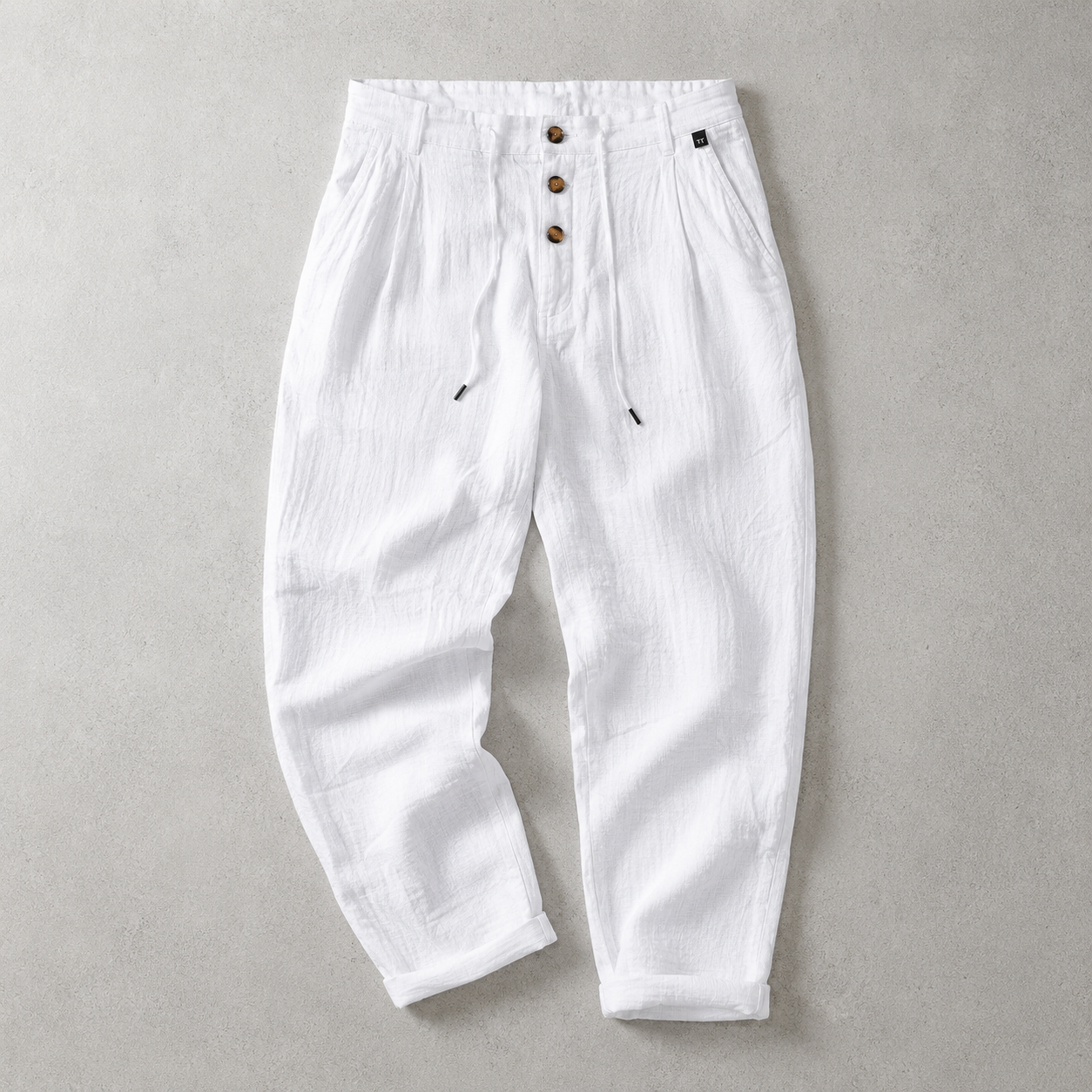 Scicli Drawstring Straight Leg Linen Trousers
