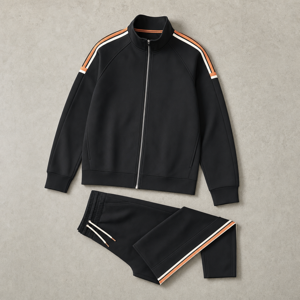 The Bormio Two-Piece Zip Tracksuit - Black