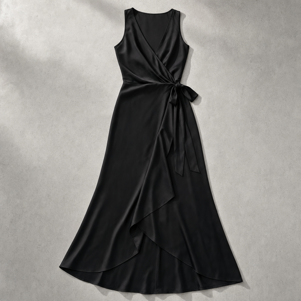 The Amalfi Wrap Maxi Dress - Black