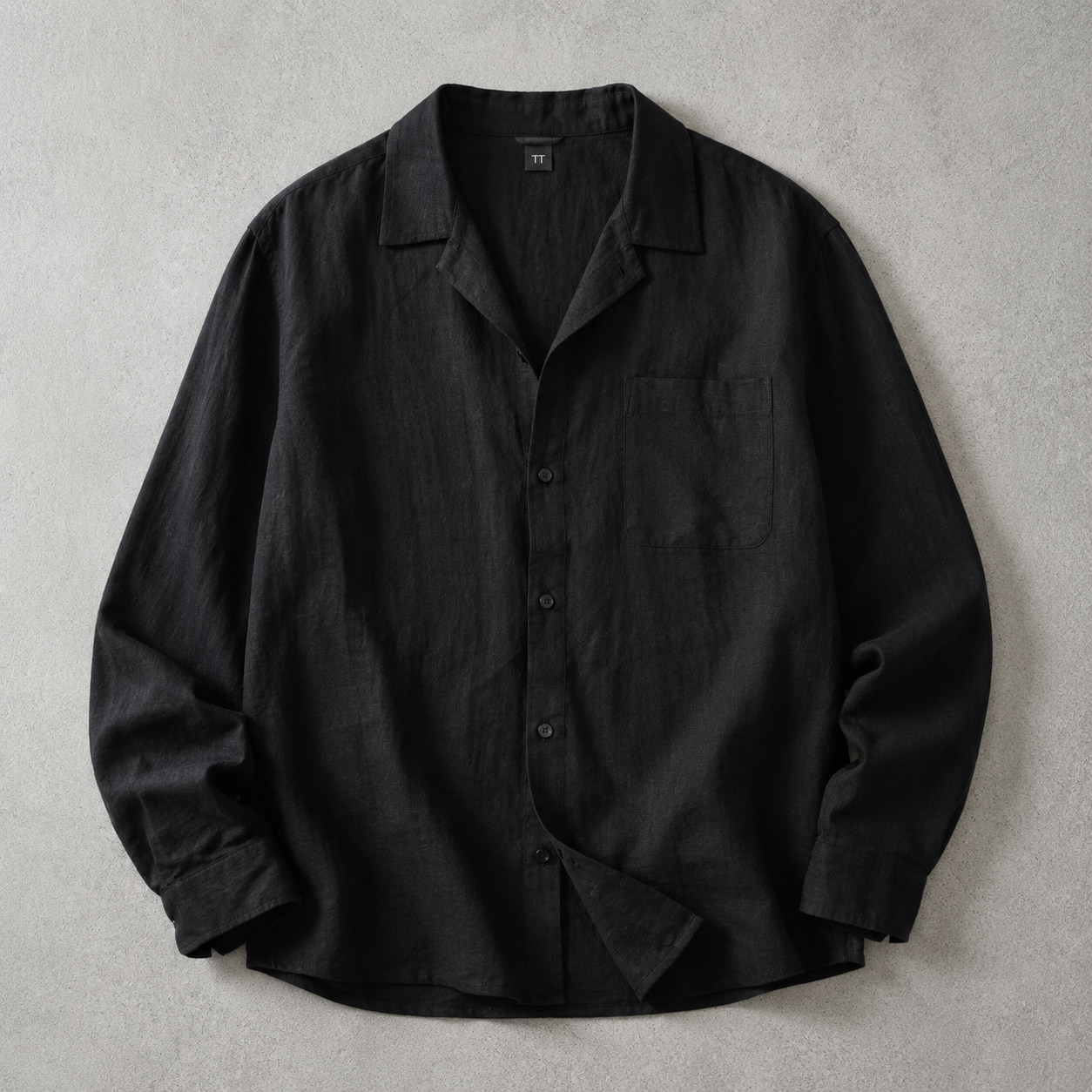 The Modena Camp Collar Linen Look Shirt