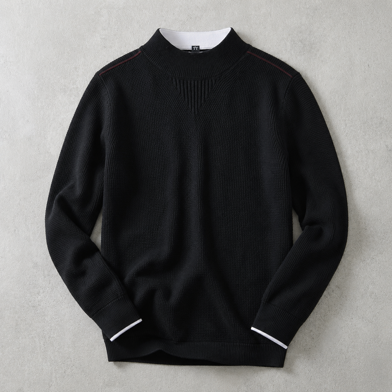 The Grasse Waffle Knit Mock Neck Sweater