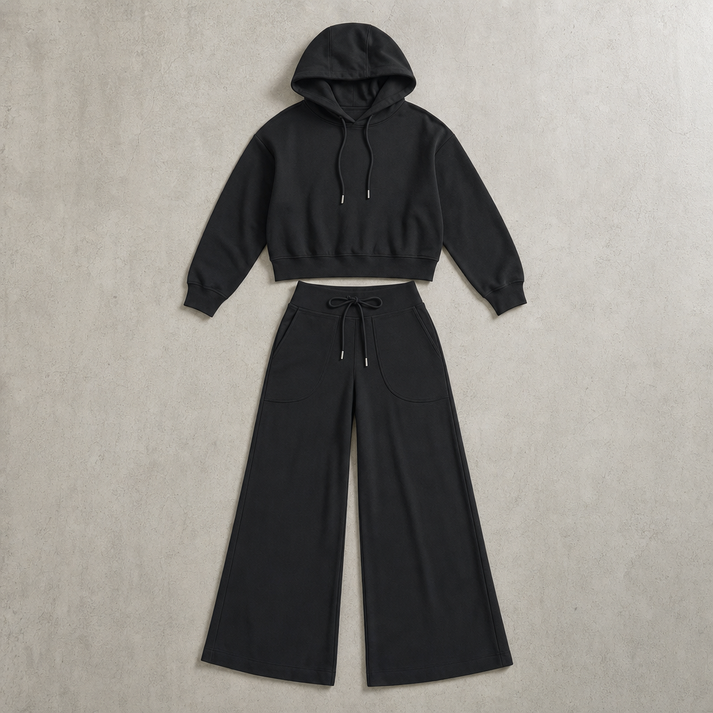 The Como Hooded Lounge Set - Black