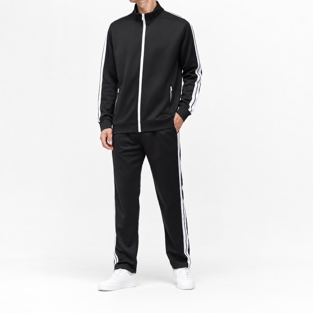 The Cortina Full-Zip Track Set - Black