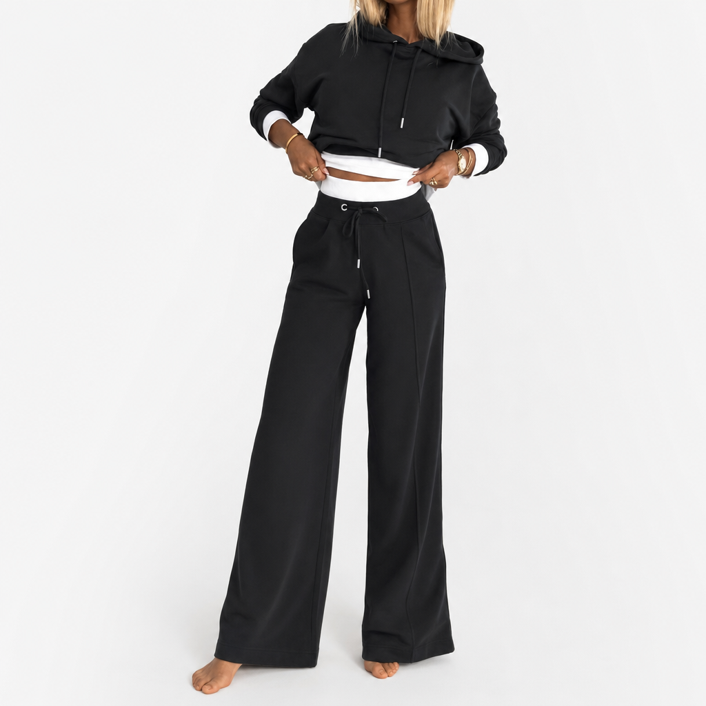 The Como Hooded Lounge Set - Black