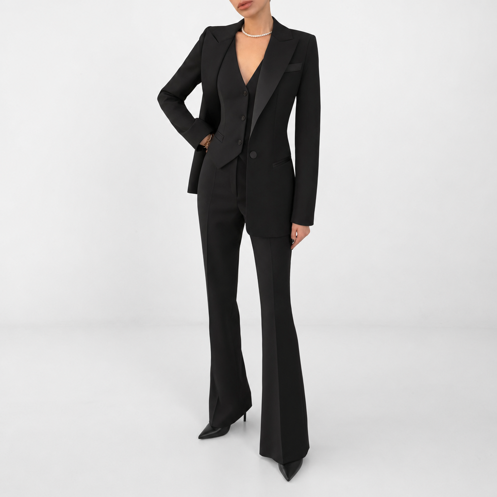 The Siena Three-Piece Tailored Suit - Black