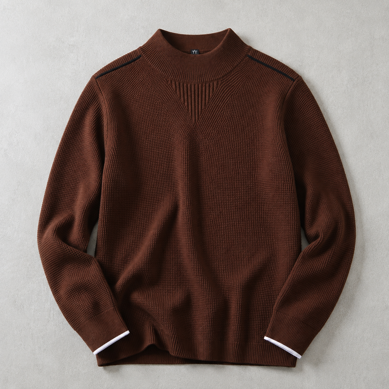 The Grasse Waffle Knit Mock Neck Sweater