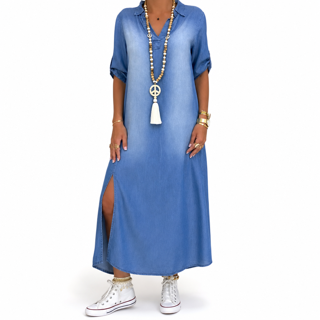 The Germaine Chambray Maxi Dress