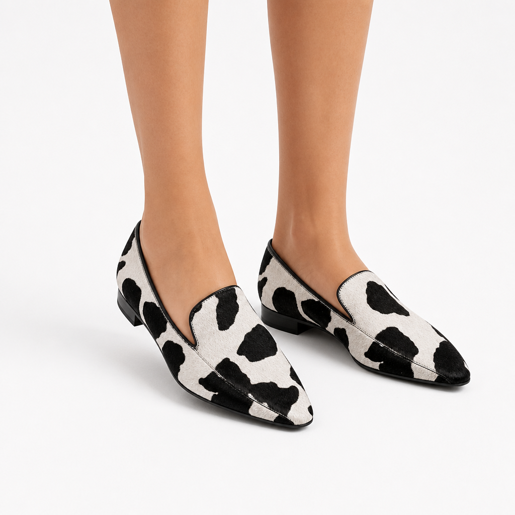 The Liliana Cow-Print Loafer
