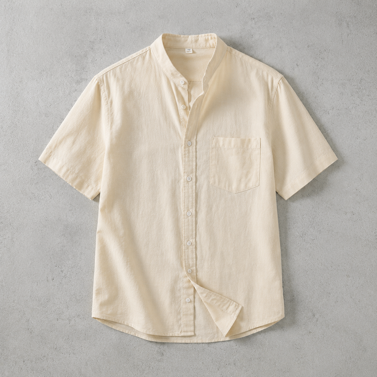 The Cortona Band Collar Short Sleeve Shirt