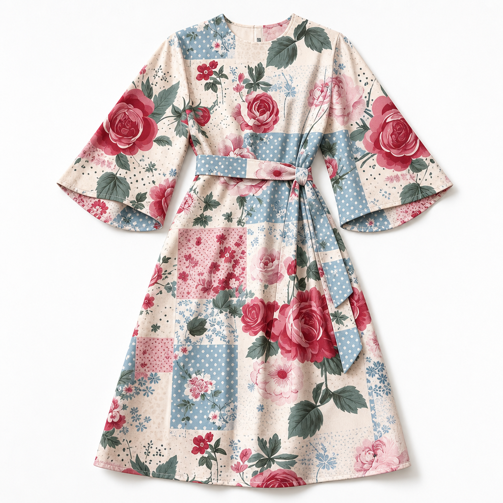 The Moxlan Floral Midi Dress