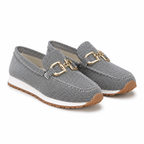 Verona Knit Horsebit Platform Loafer — Gray