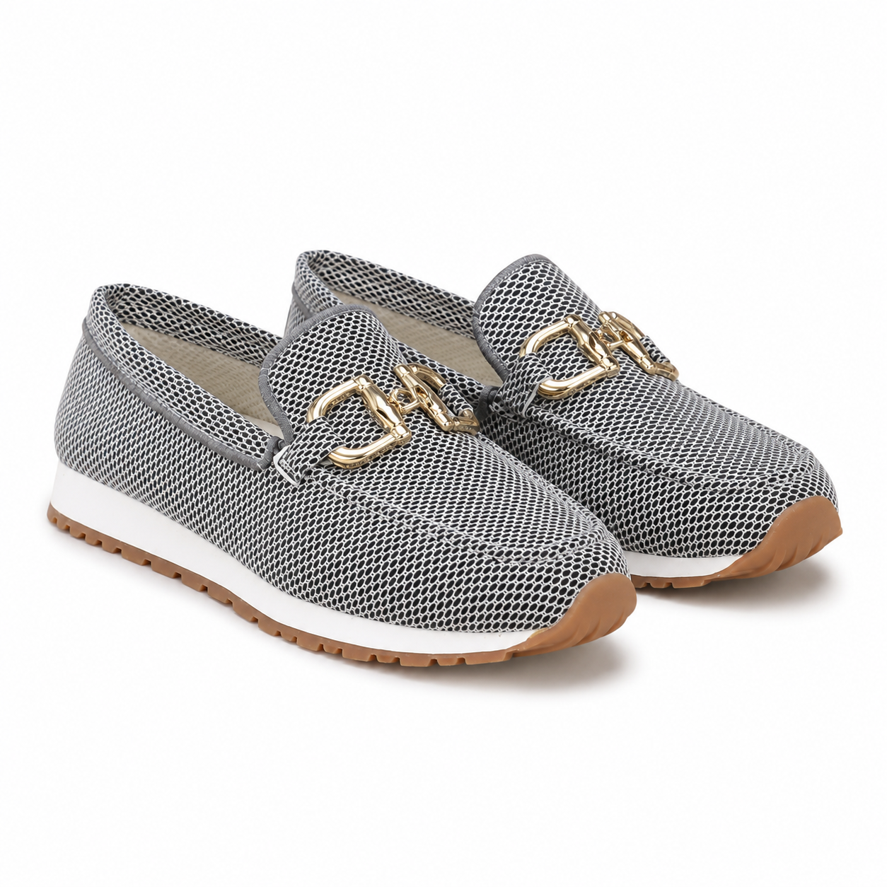 Verona Knit Horsebit Platform Loafer — Gray