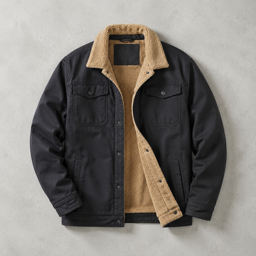 Verbier Sherpa-Lined Trucker Field Jacket — DARK GRAY
