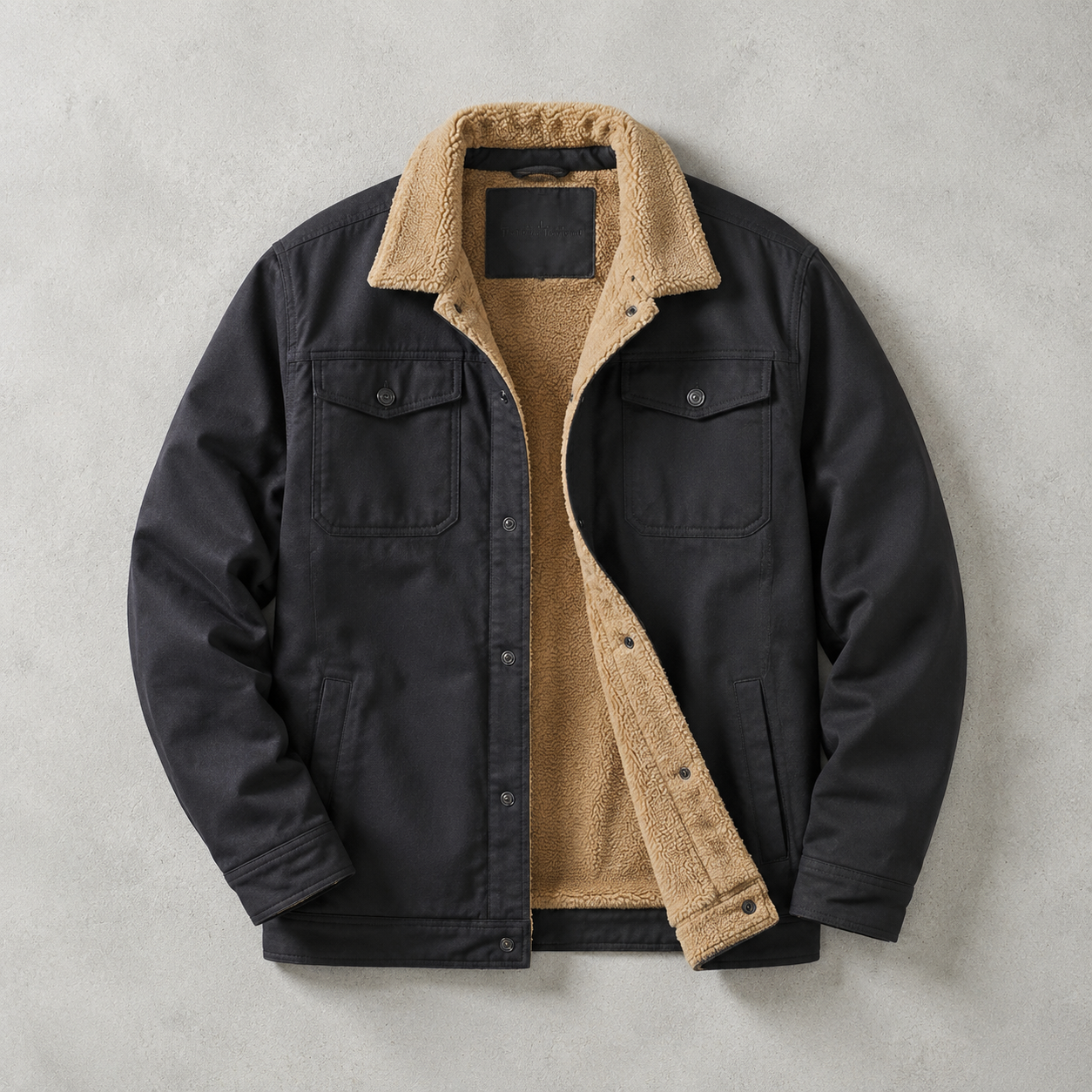 Verbier Sherpa-Lined Trucker Field Jacket — DARK GRAY