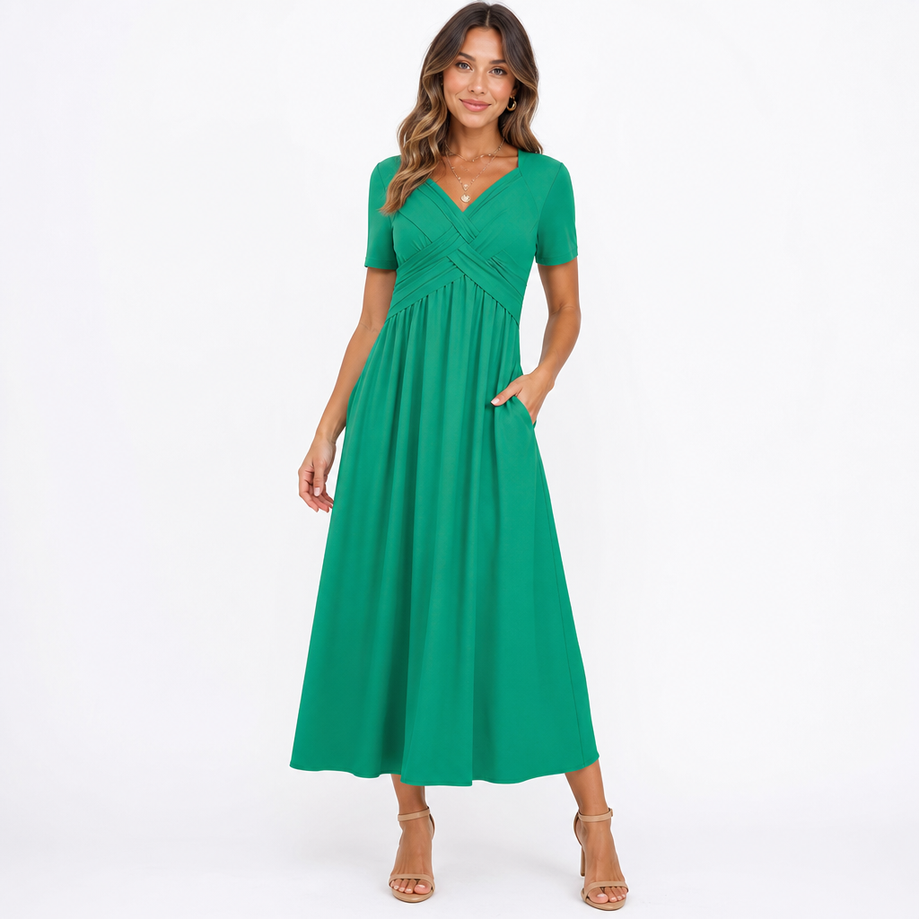 The Leia Ruched Midi Dress