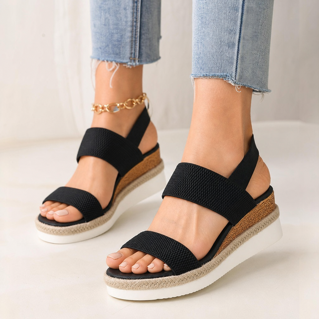 Amalfi Espadrille Wedge Slingback Sandal — ON-FOOT