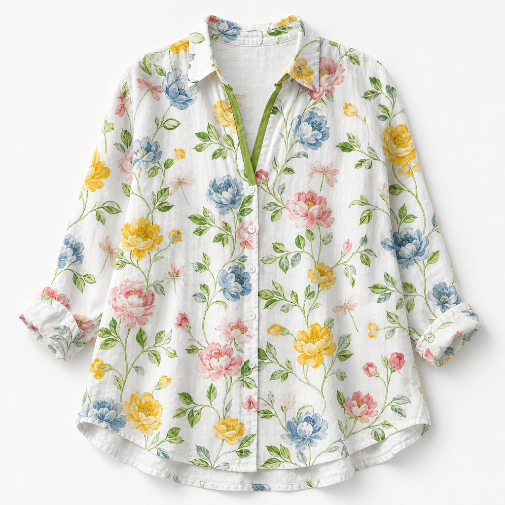 The Oriana Linen Blouse