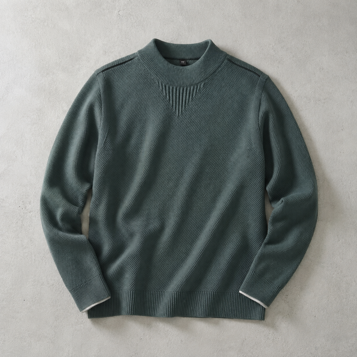 The Grasse Waffle Knit Mock Neck Sweater