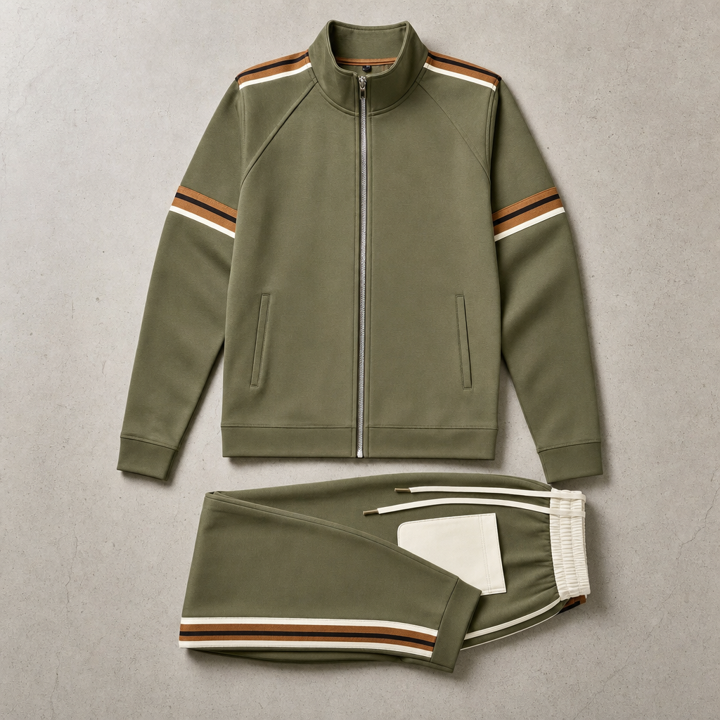 The Bormio Two-Piece Zip Tracksuit - Green