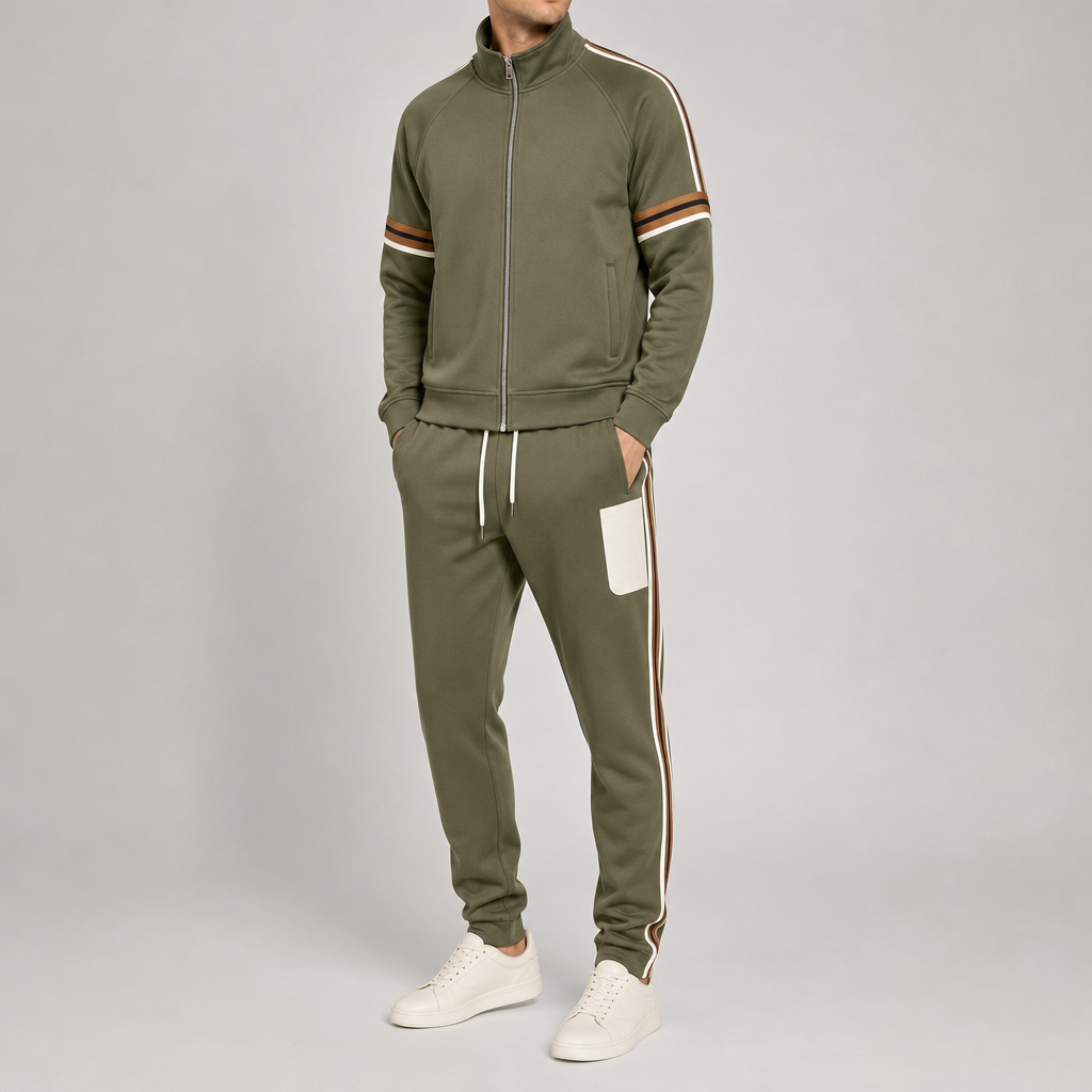 The Bormio Two-Piece Zip Tracksuit - Green