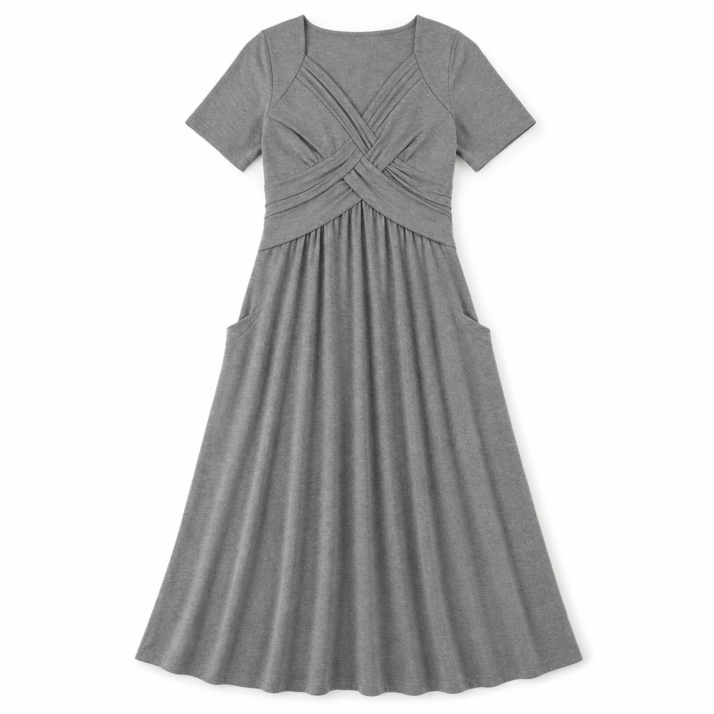 The Leia Ruched Midi Dress