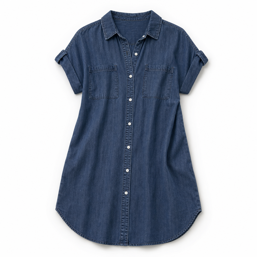The Adaline Chambray Shirt Dress