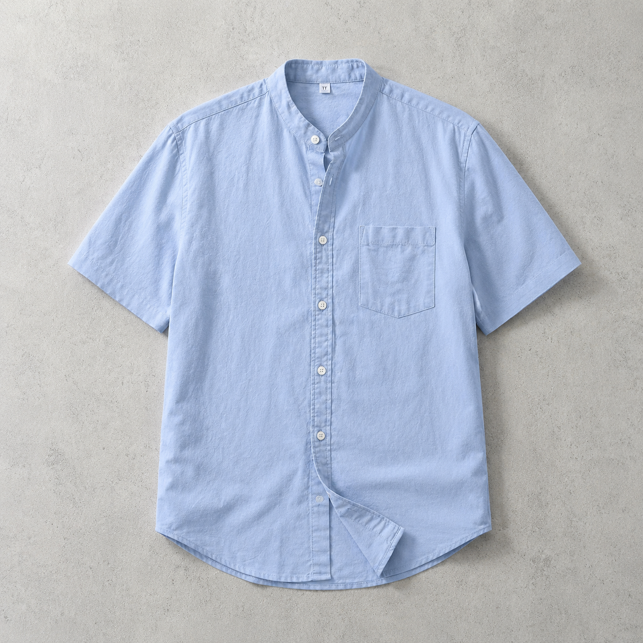 The Cortona Band Collar Short Sleeve Shirt