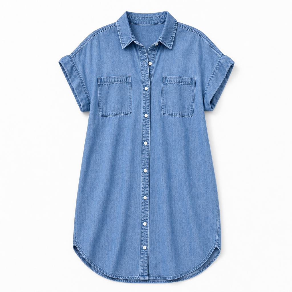 The Adaline Chambray Shirt Dress