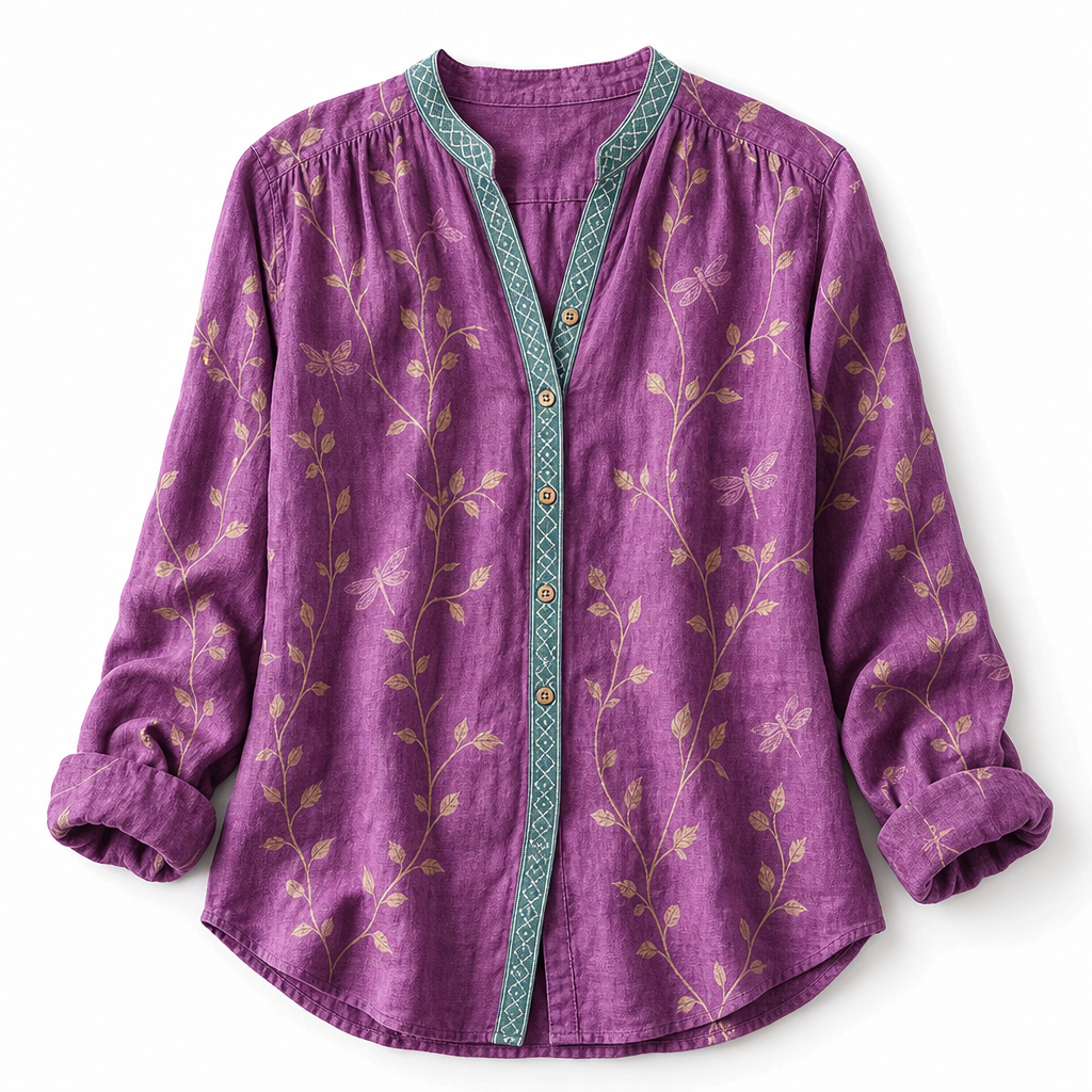 The Oriana Linen Blouse
