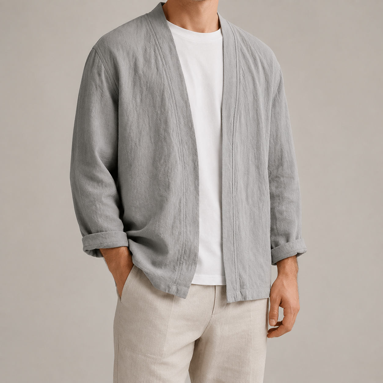 The Parma Open Front Linen Cardigan