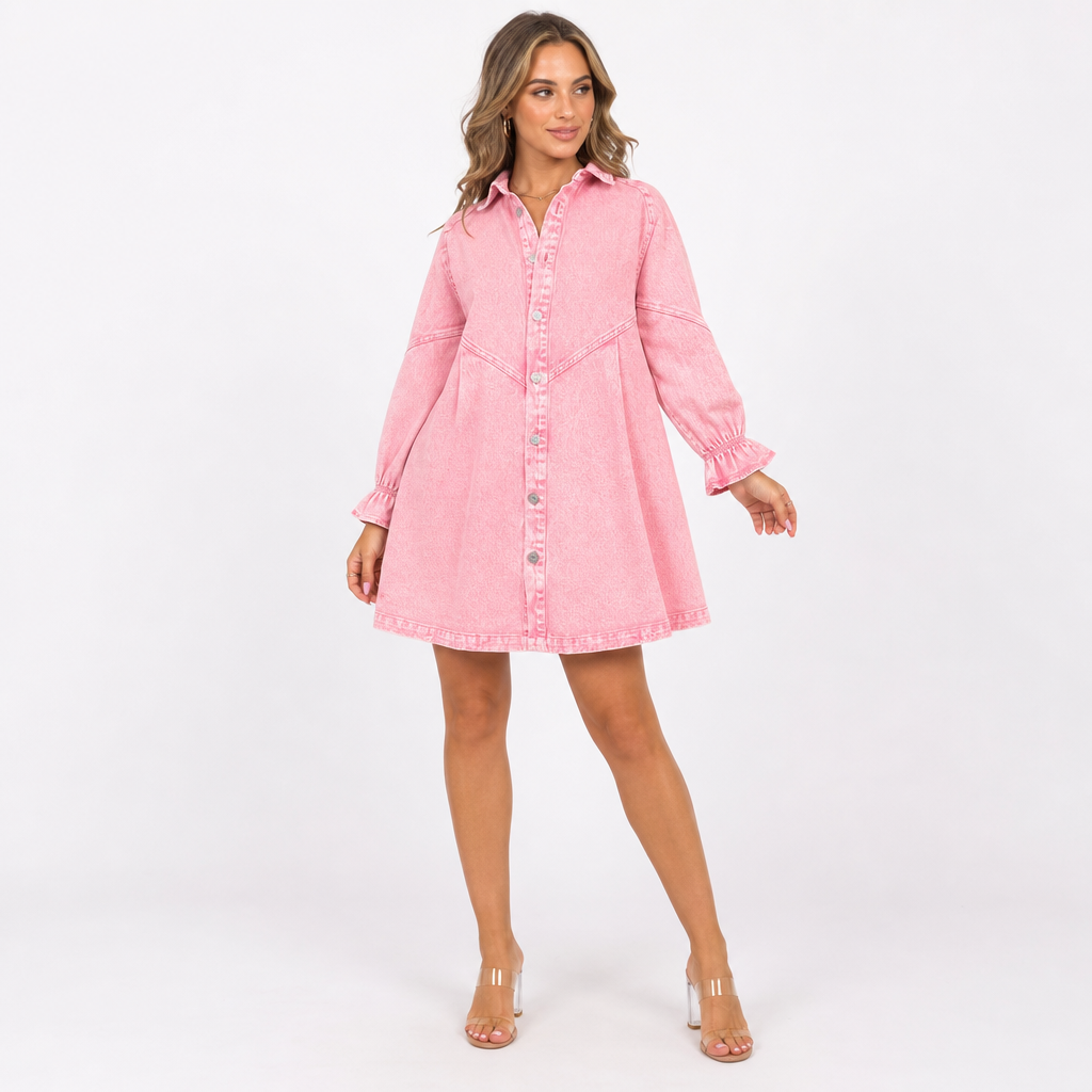 The Gayelle Denim Shirt Dress