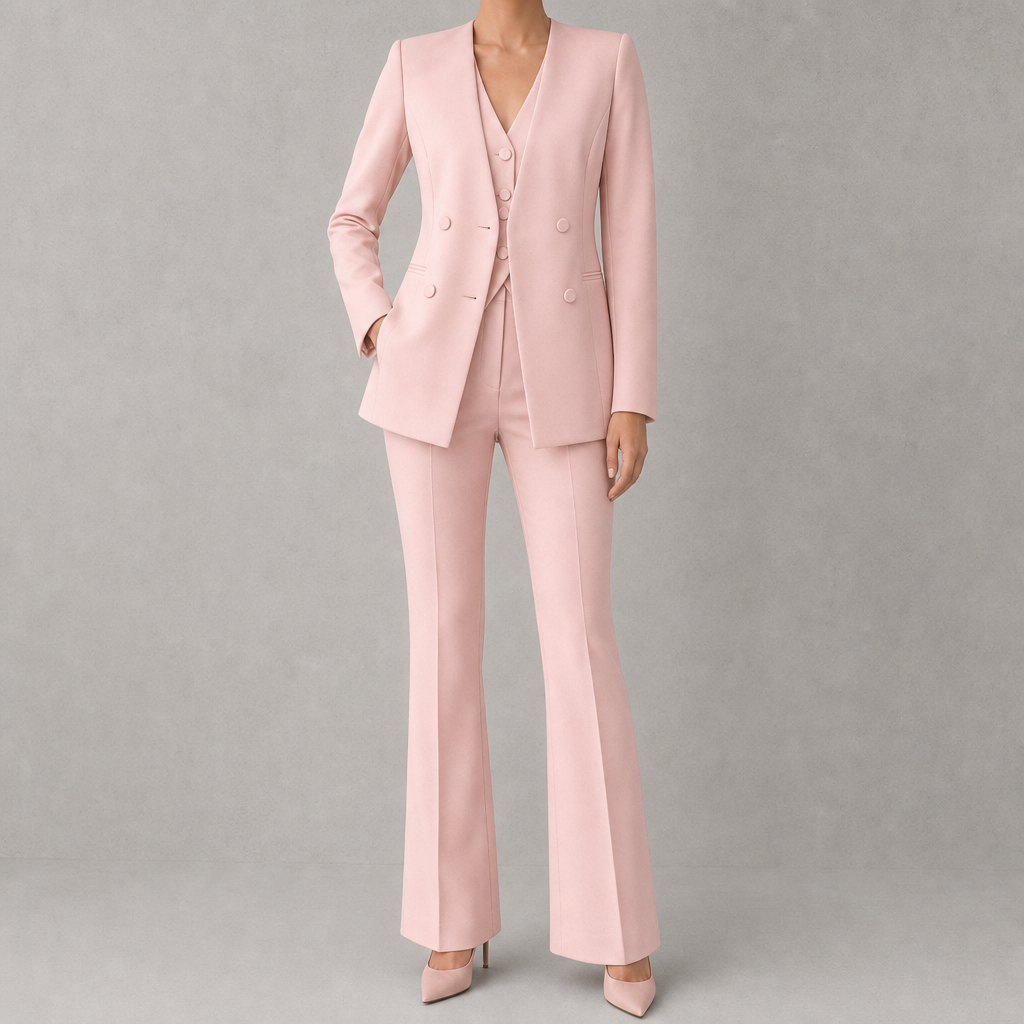 The Siena Three-Piece Tailored Suit - Pink