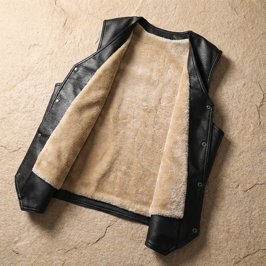 Nado Fleece Leather Vest