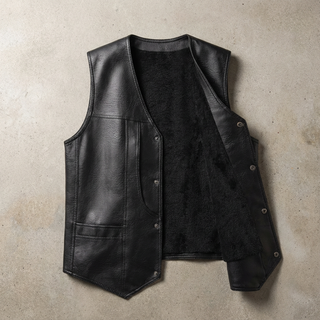 Nado Fleece Leather Vest