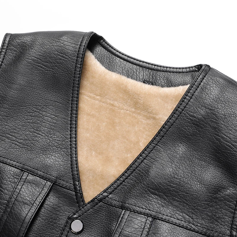 Nado Fleece Leather Vest