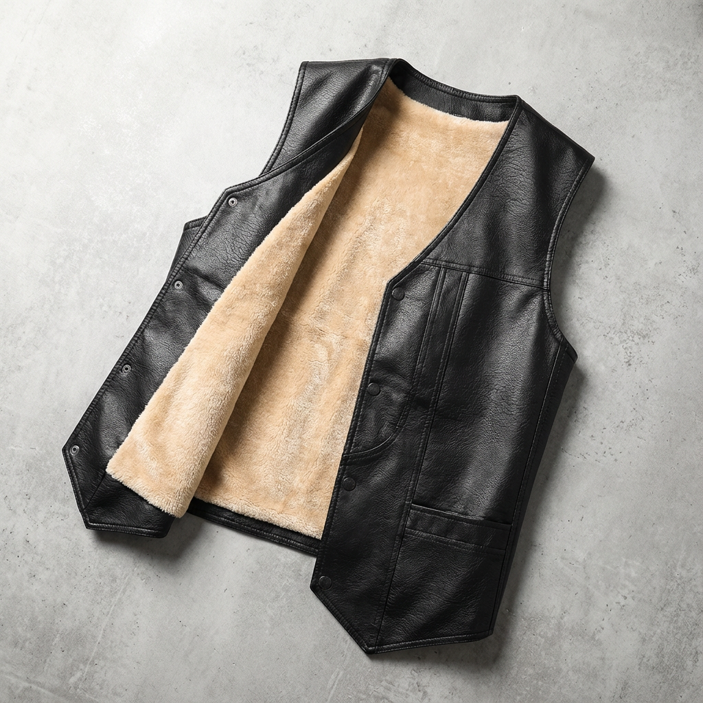 Nado Fleece Leather Vest